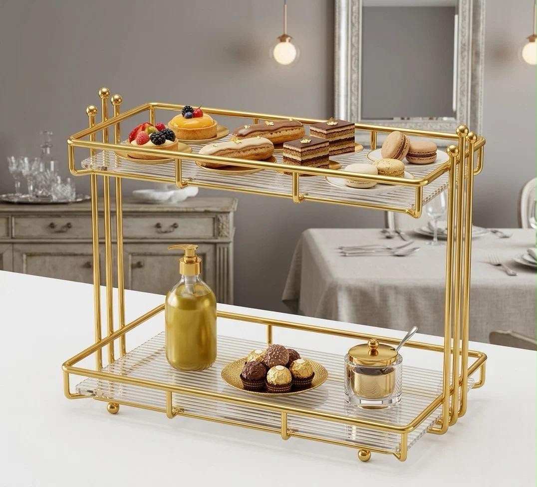 Double-Layer Cosmetic Shelf