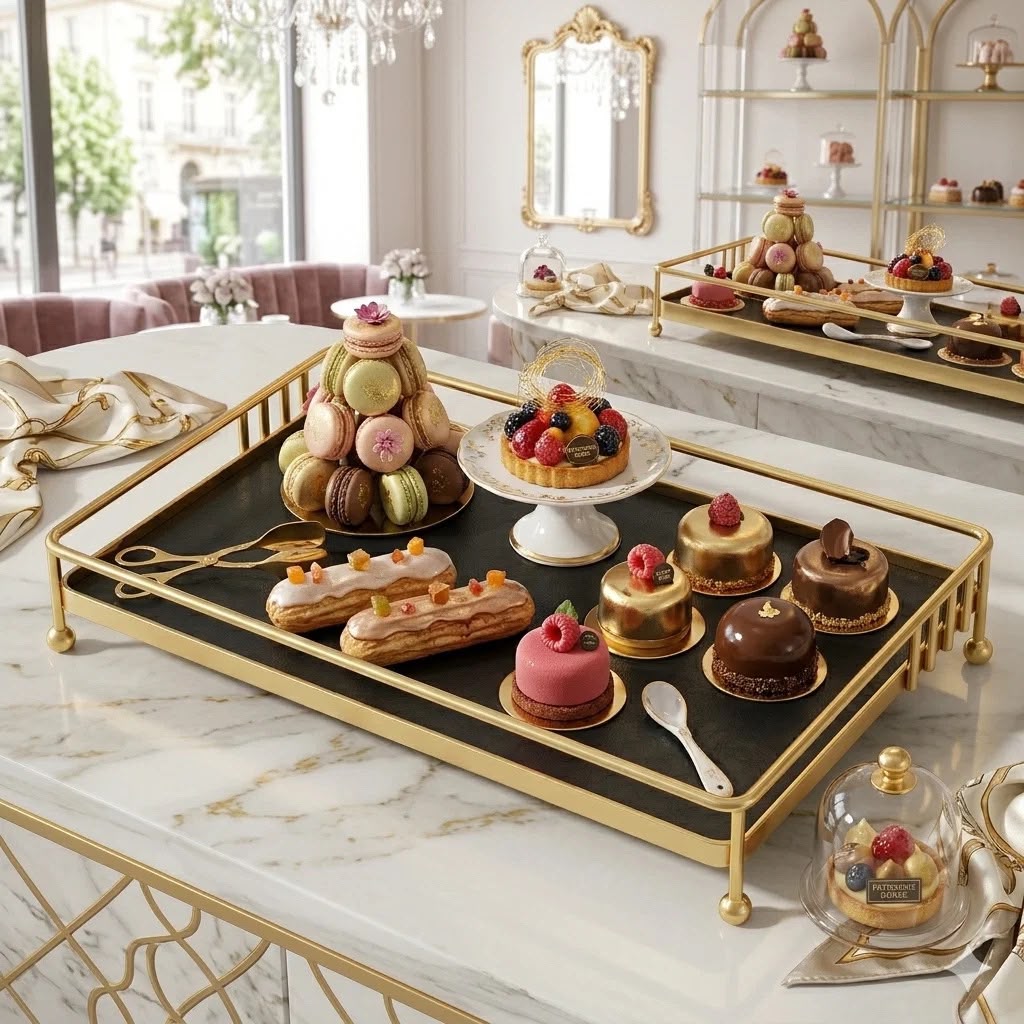Luxury 1-Tier Gold Display Rack
