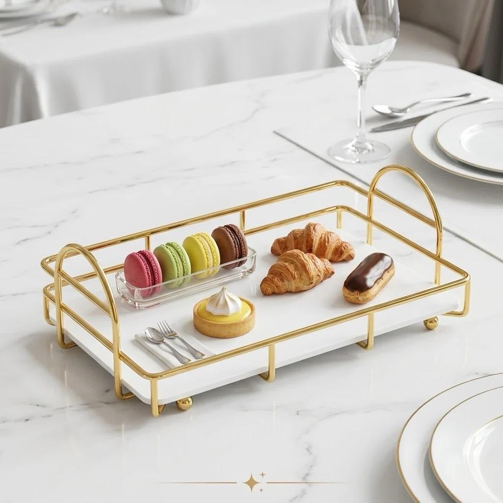 Luxury Shiny Gold Cosmetic Organizer Tray