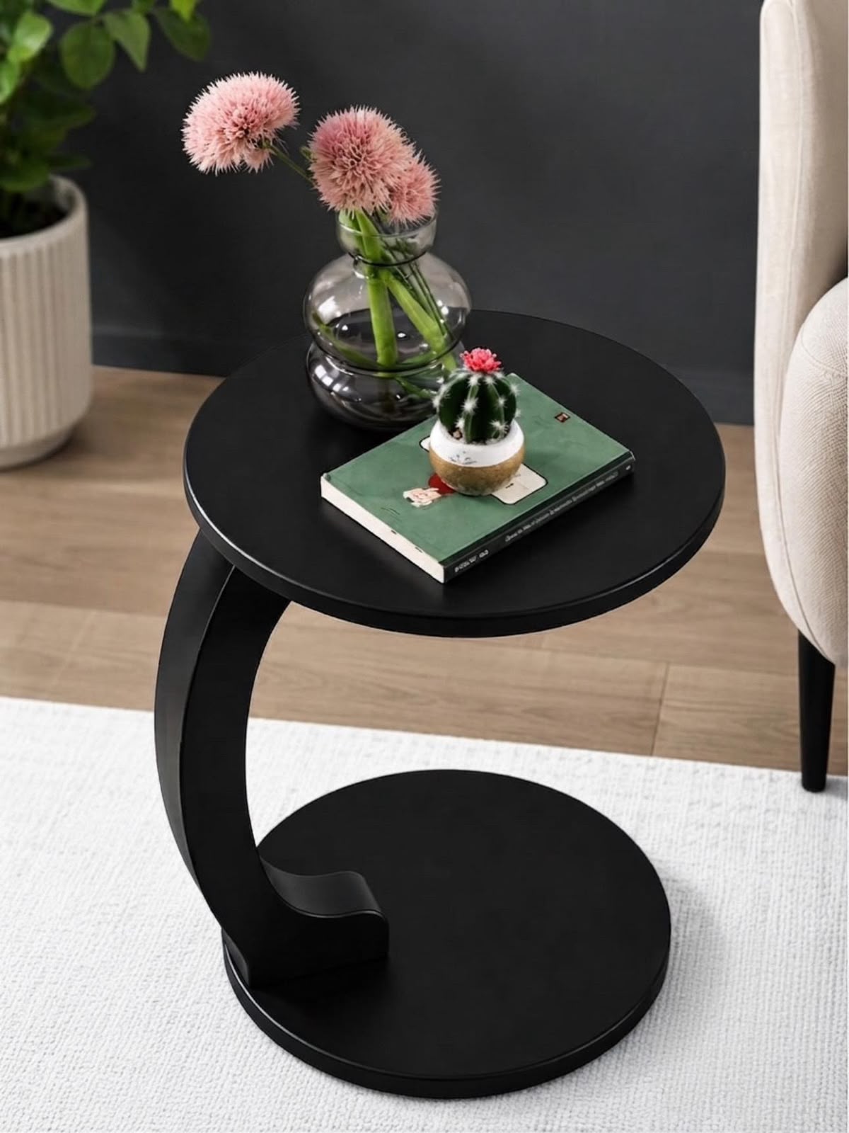 Modern Wooden C-Type Side Table