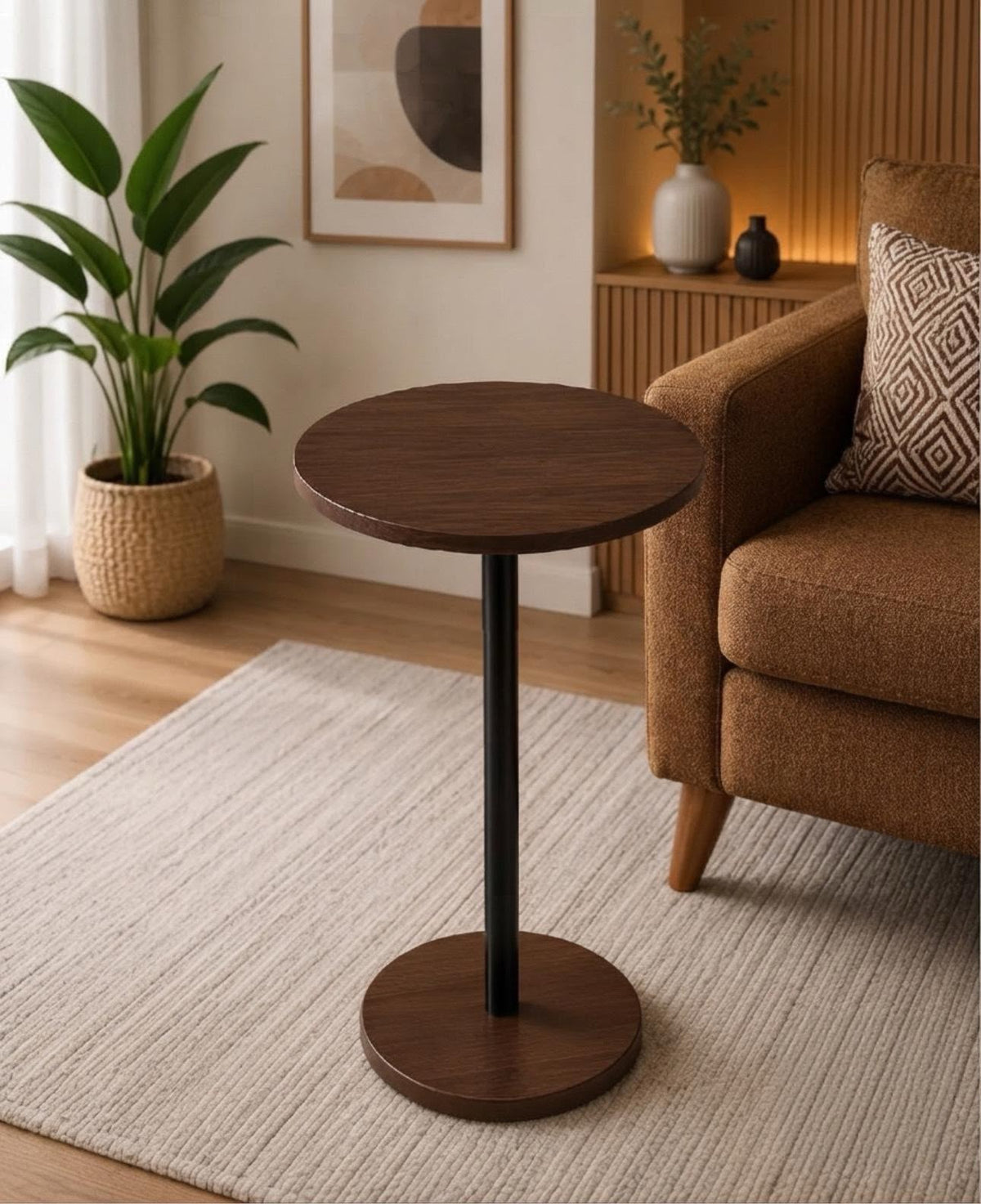 Modern Round Wooden Side Table