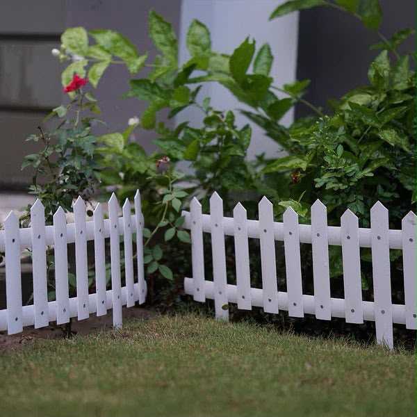 White PVC Garden Picket Fence – 2ft x 1ft