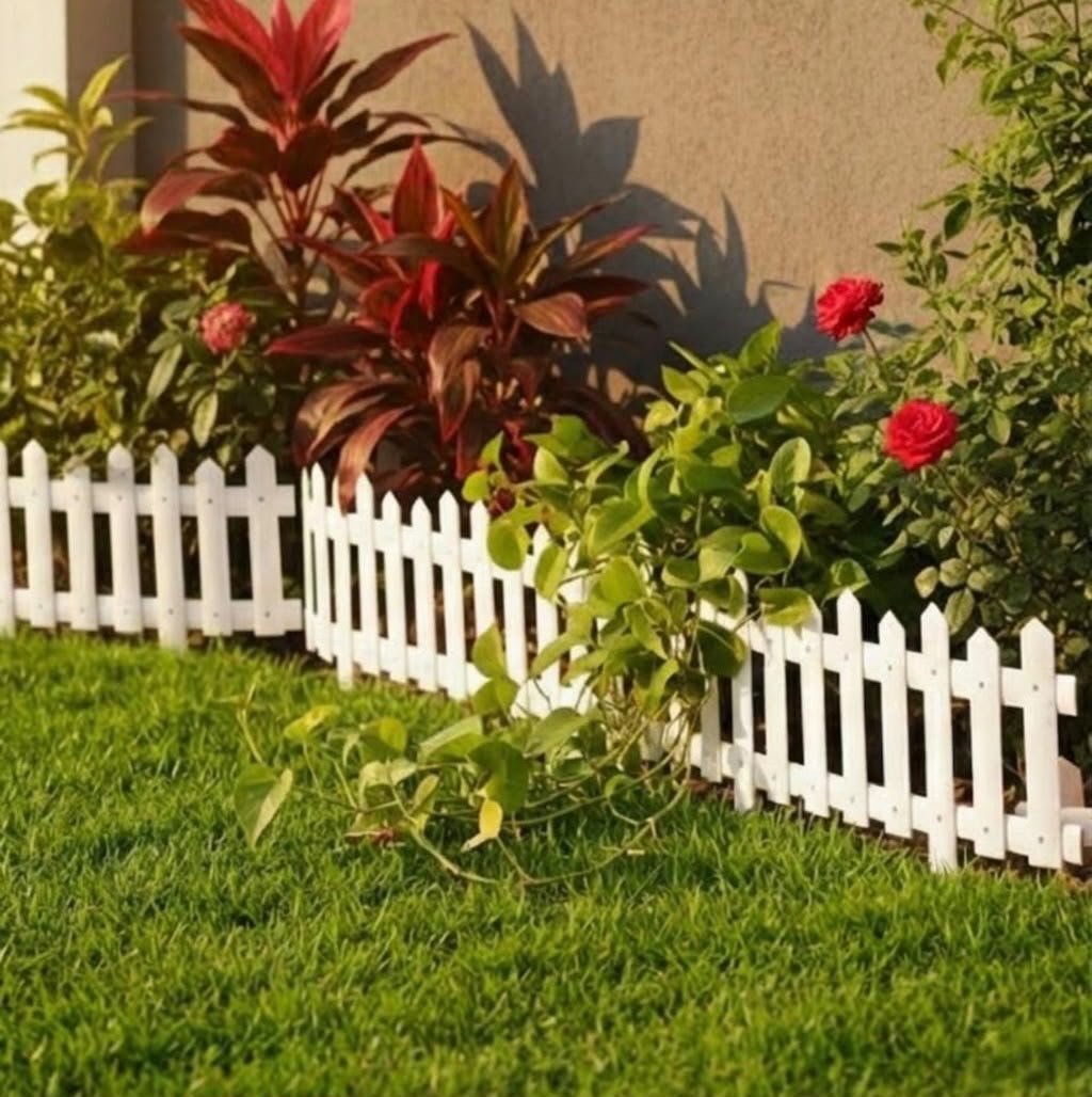 White PVC Garden Picket Fence – 2ft x 1ft