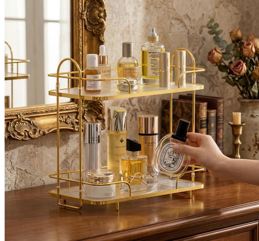 2-Tier Golden Rectangular Organizer