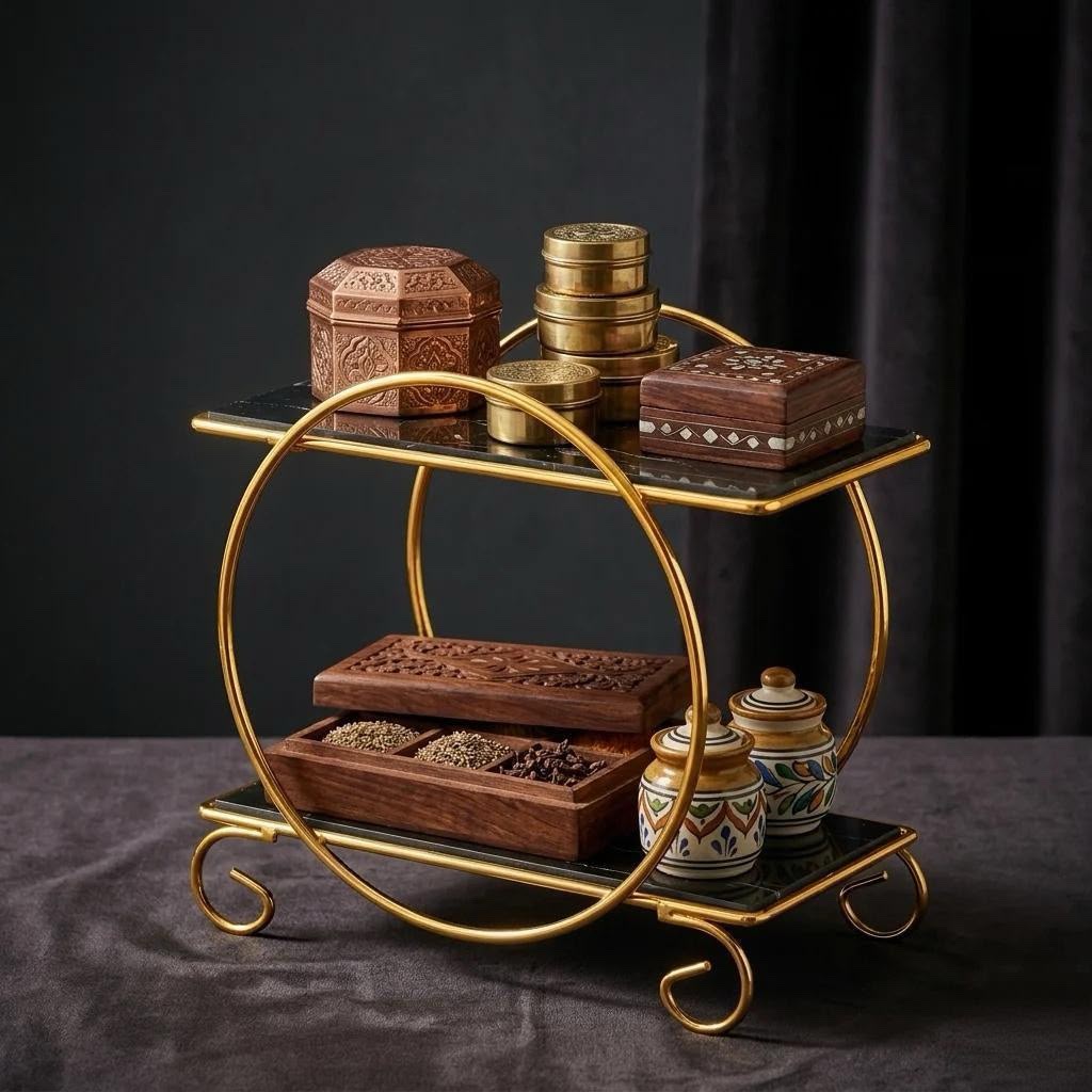 Cosmetic Storage Rack Makeup Stand Luxury 2-Tier