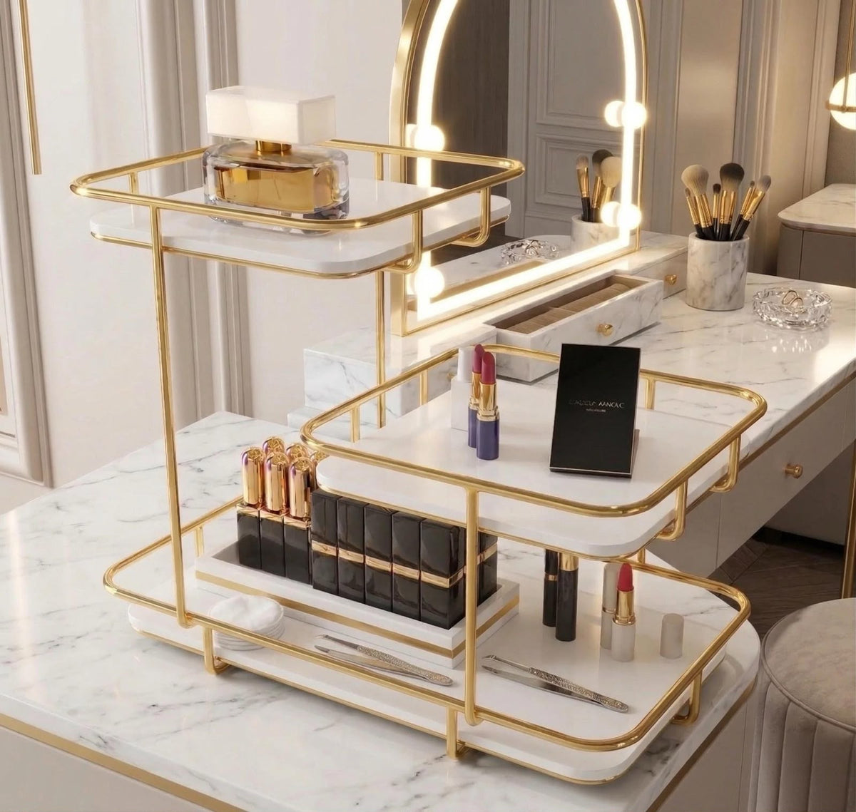 Exclusive 3-Tier Golden Buffet Server