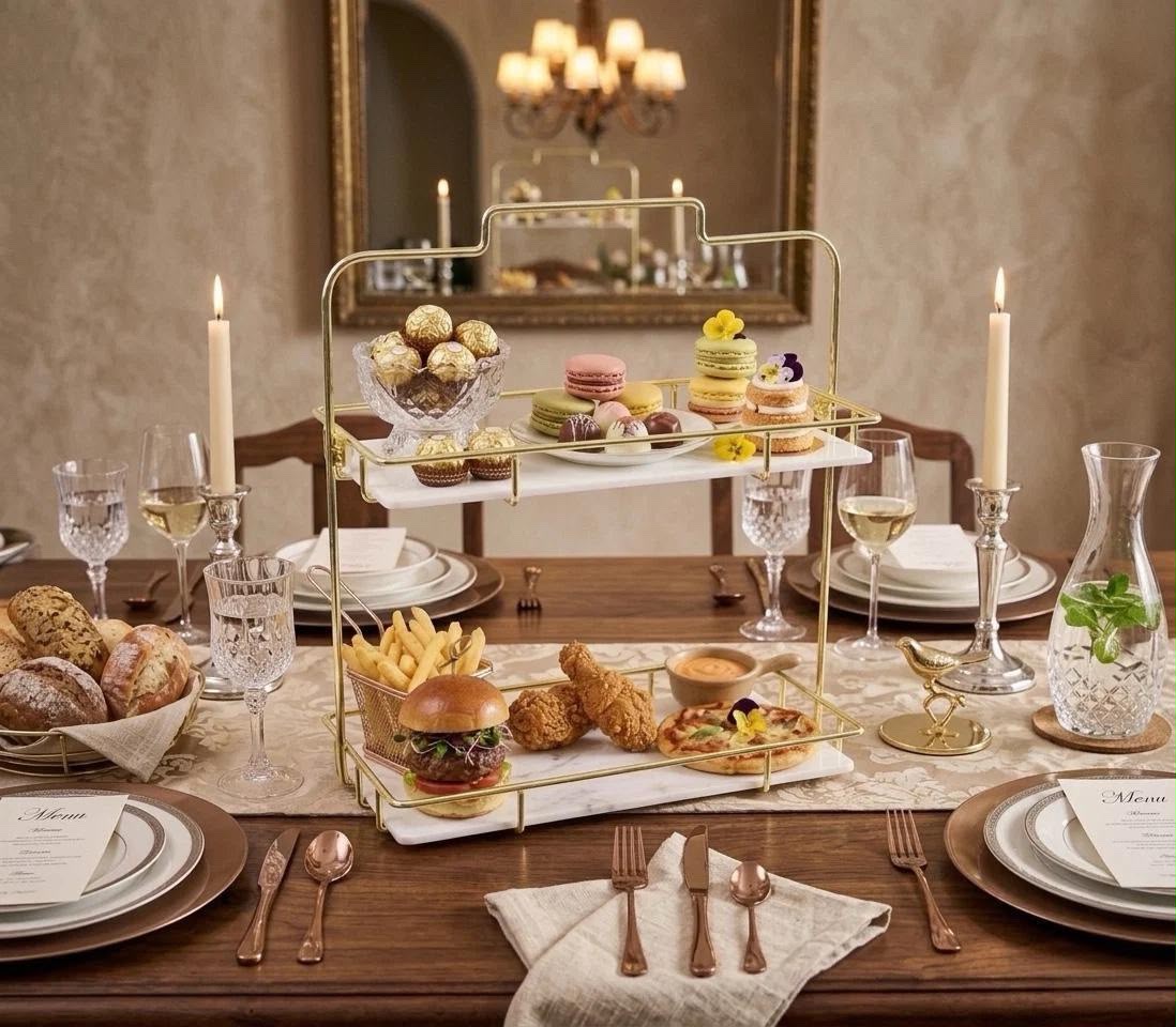 2-Tier Serving Tray – Modern Dining & Party Display Stand