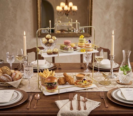 2-Tier Serving Tray – Modern Dining & Party Display Stand