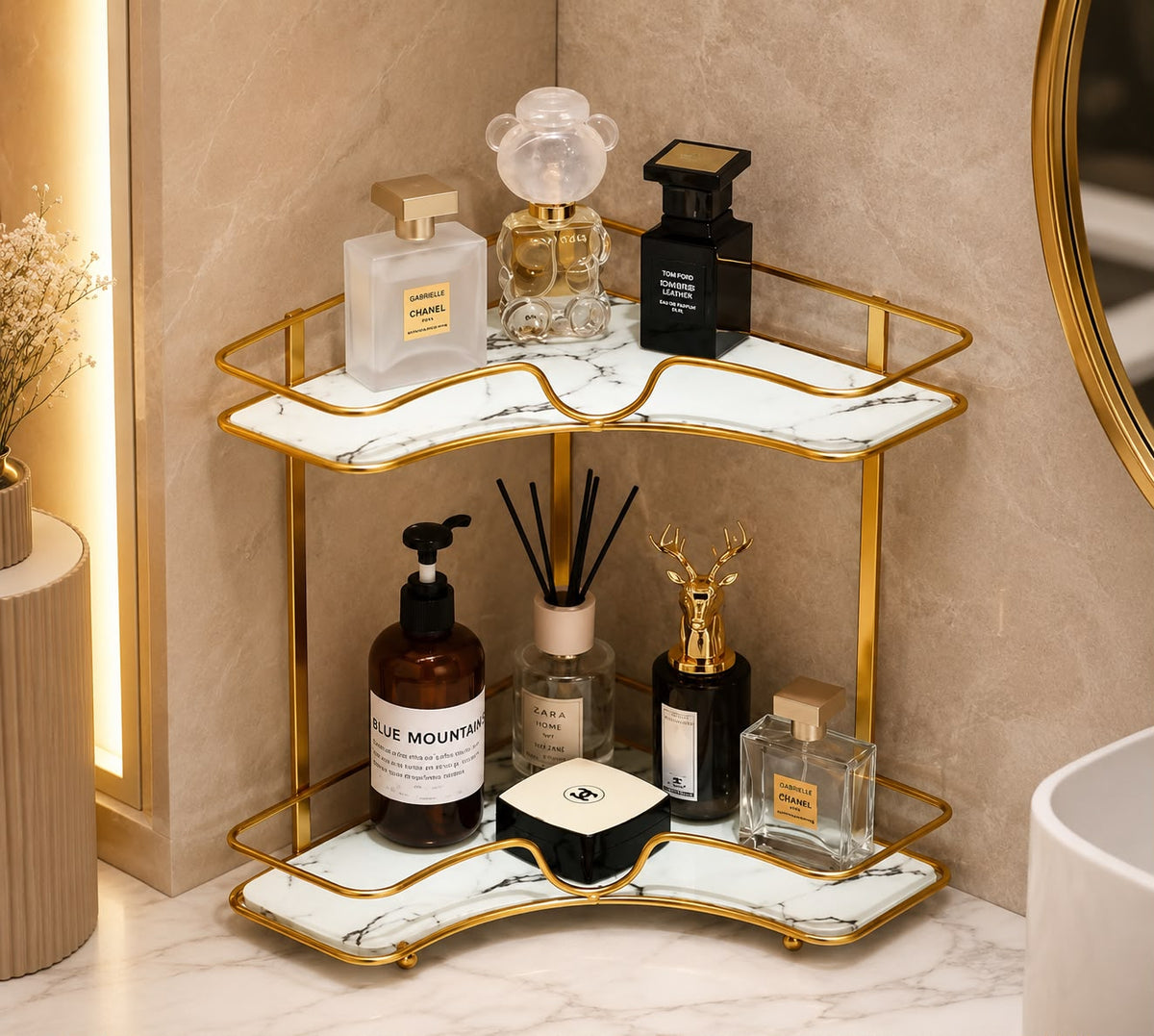 Luxury 2-Tier Corner Organizer Rack
