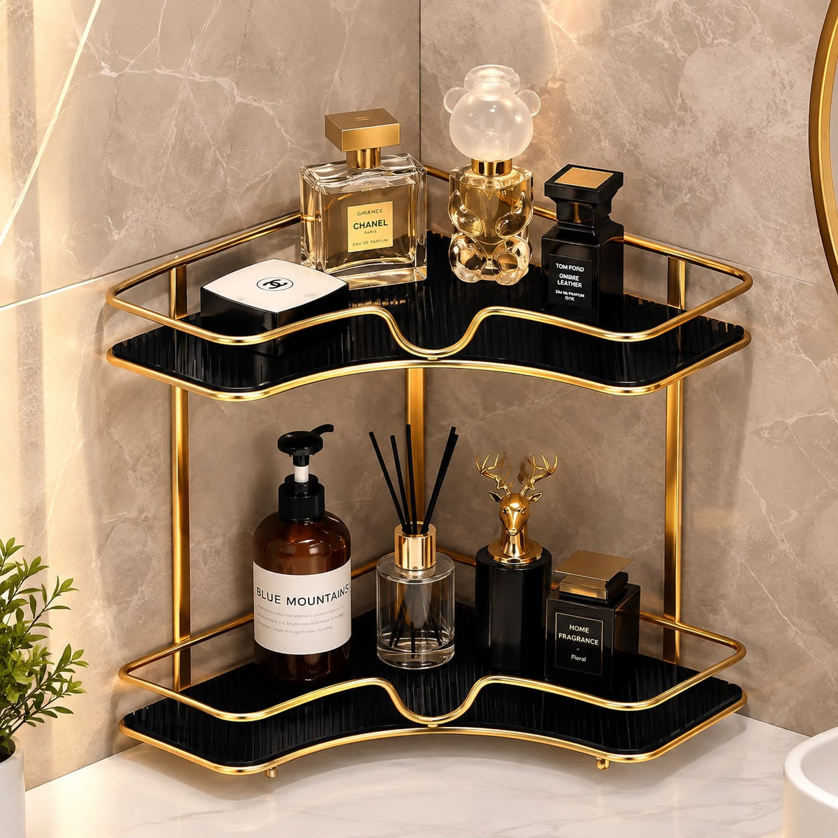 Luxury 2-Tier Corner Organizer Rack
