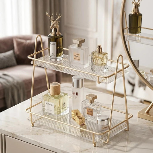 Luxury 2-Tier Gold Display Rack