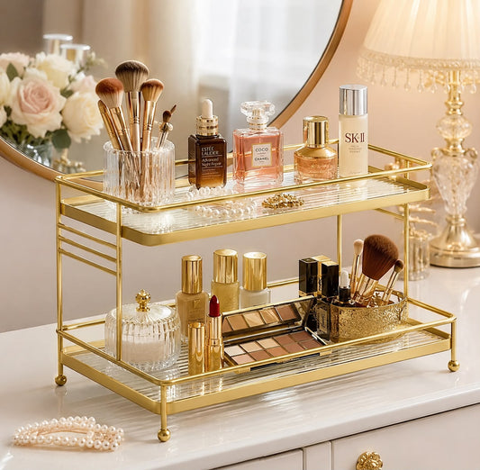 Luxury 2-Tier Gold Display Rack