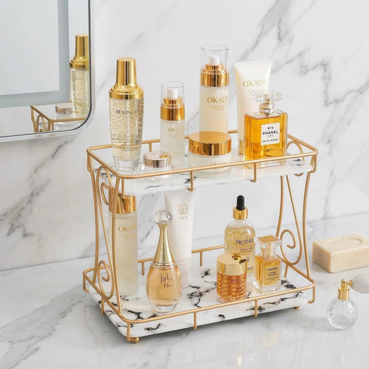 Luxury 2-Tier Rectangular Vanity Rack