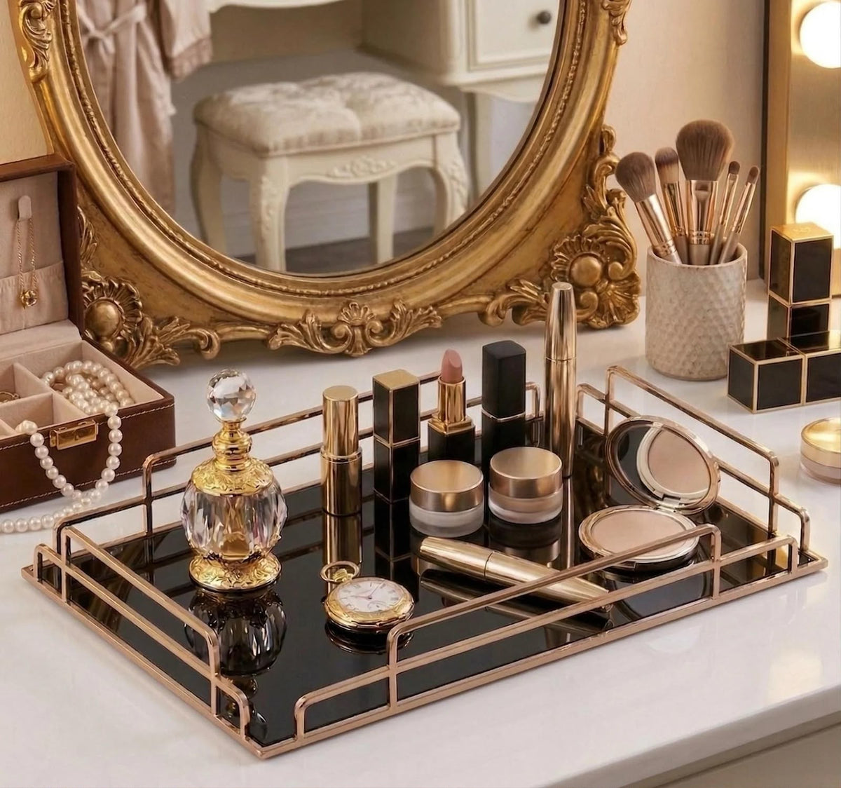 Luxury Cosmetic Organizer – Makeup Tray, Perfume Display