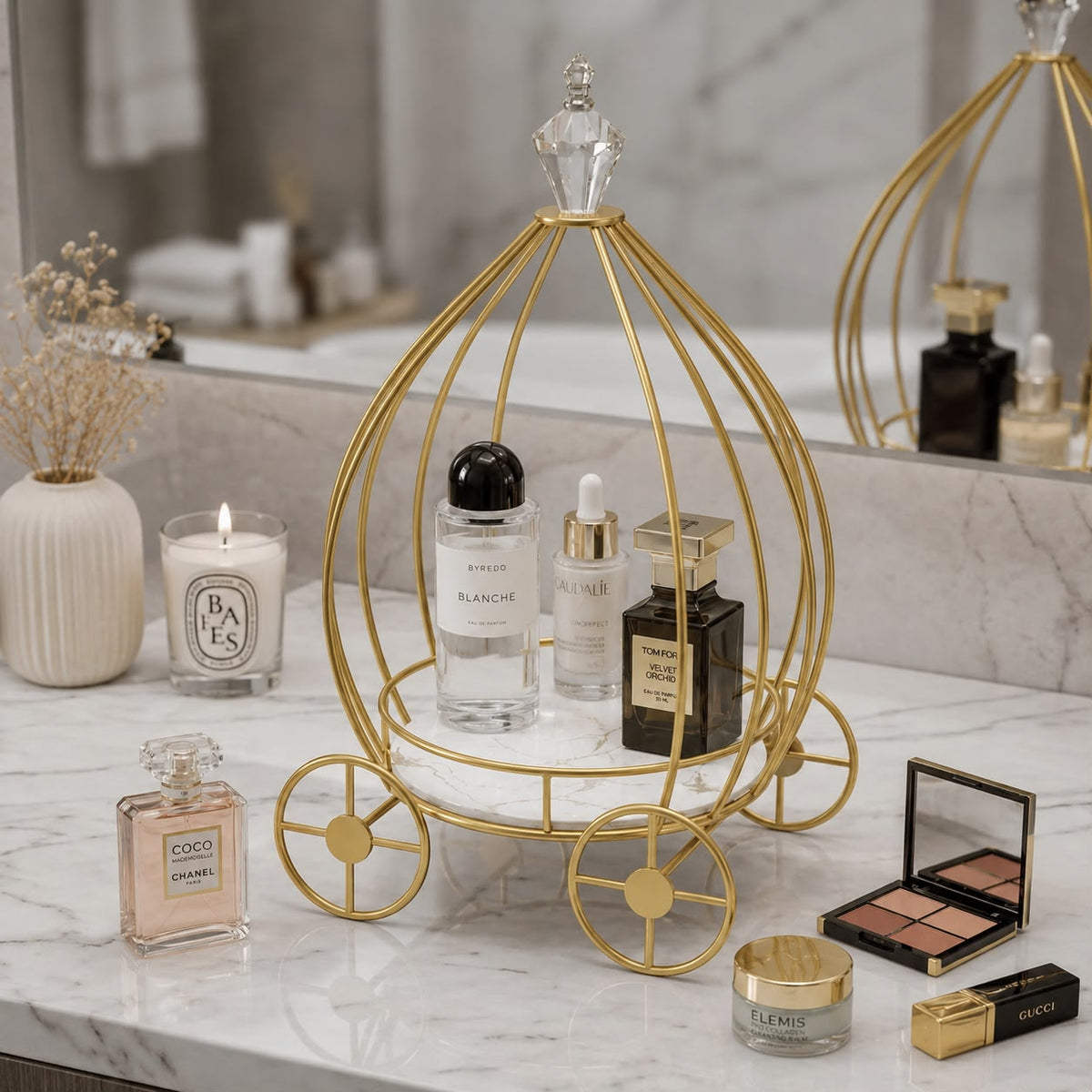 Luxury Golden Carriage Cosmetic Organizer