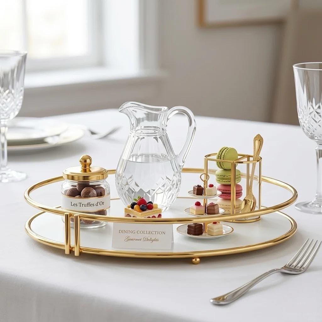 Luxury Golden rond Vanity Tray