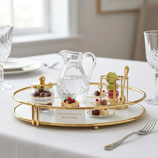 Luxury Golden rond Vanity Tray