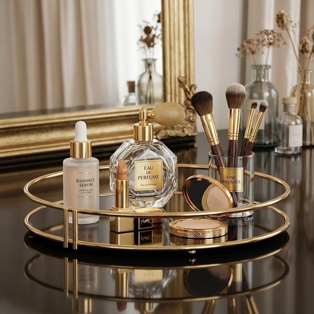 Luxury Golden rond Vanity Tray