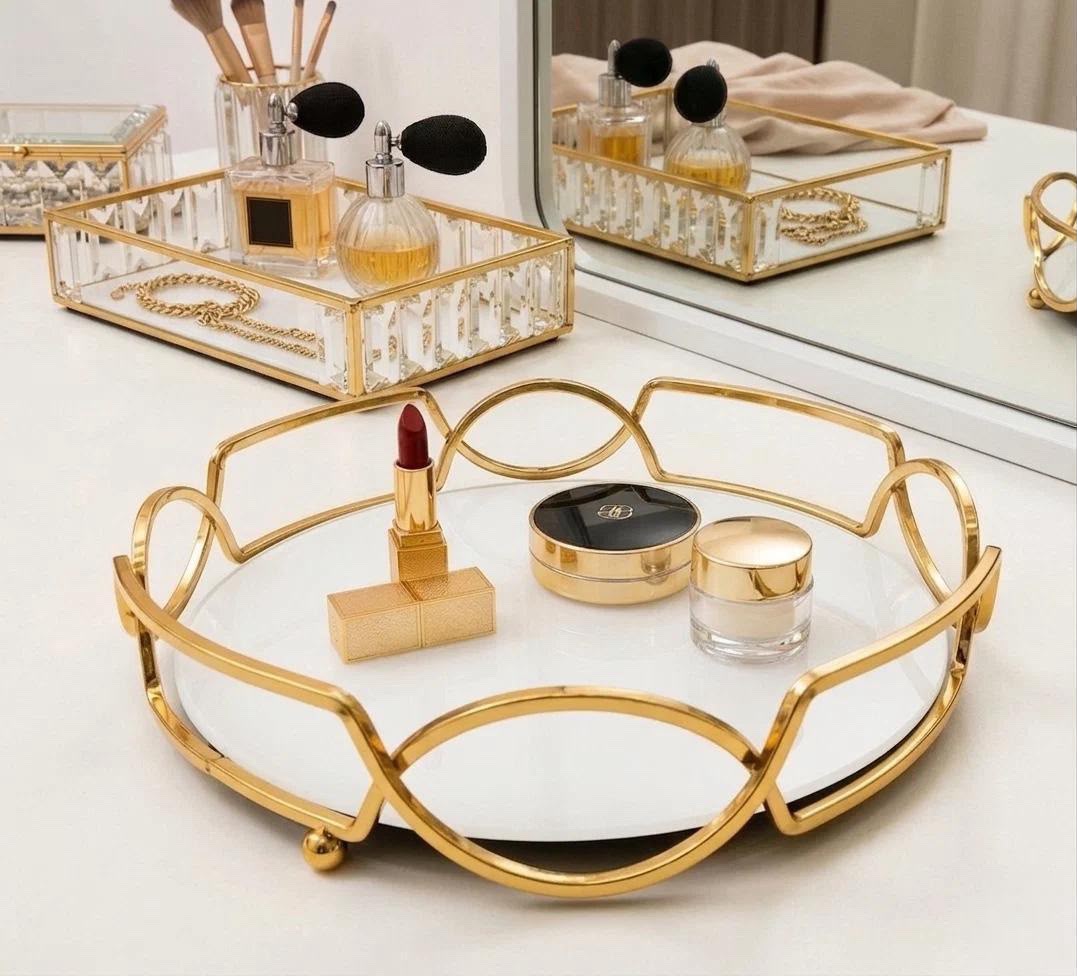 Luxury Round Golden Tray