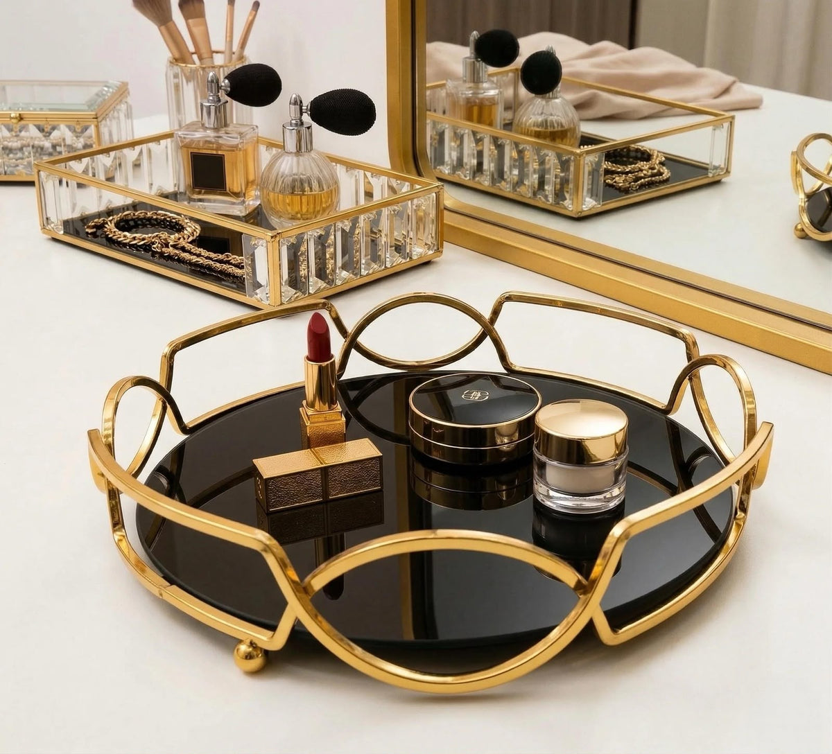 Luxury Round Golden Tray