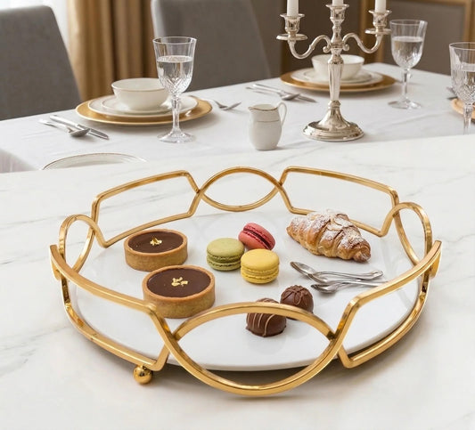 Luxury Round Golden Tray