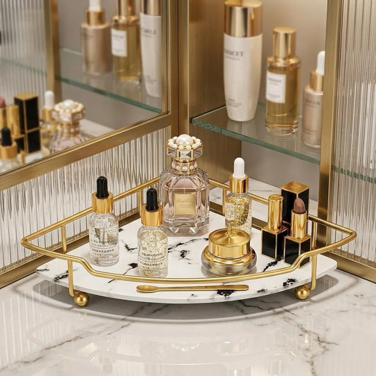 Luxury Single-Tier Gold Corner Display Shelf