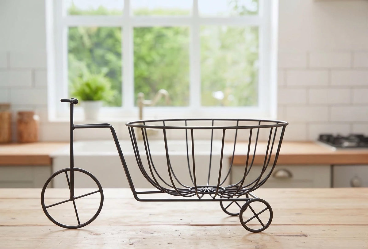 Luxury Bicycle Style Rectangular Metal Fruit Basket