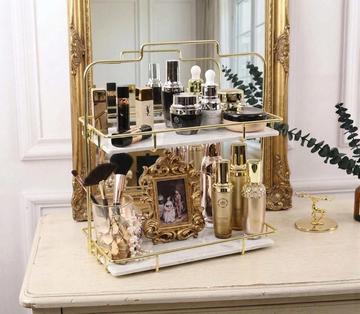 2-Tier Golden Vanity Rack