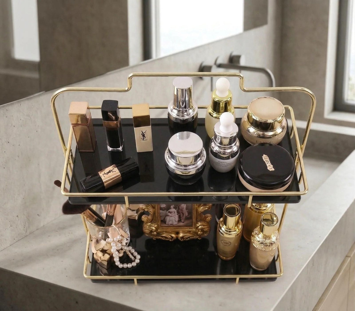 2-Tier Golden Vanity Rack