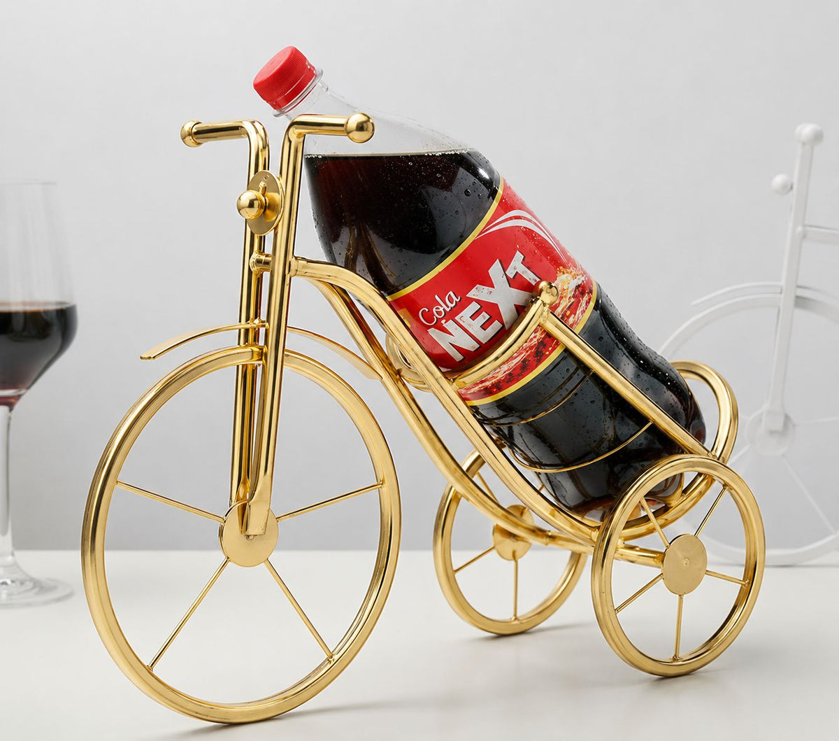 Bicycle Shape Single Bottle Display Rack