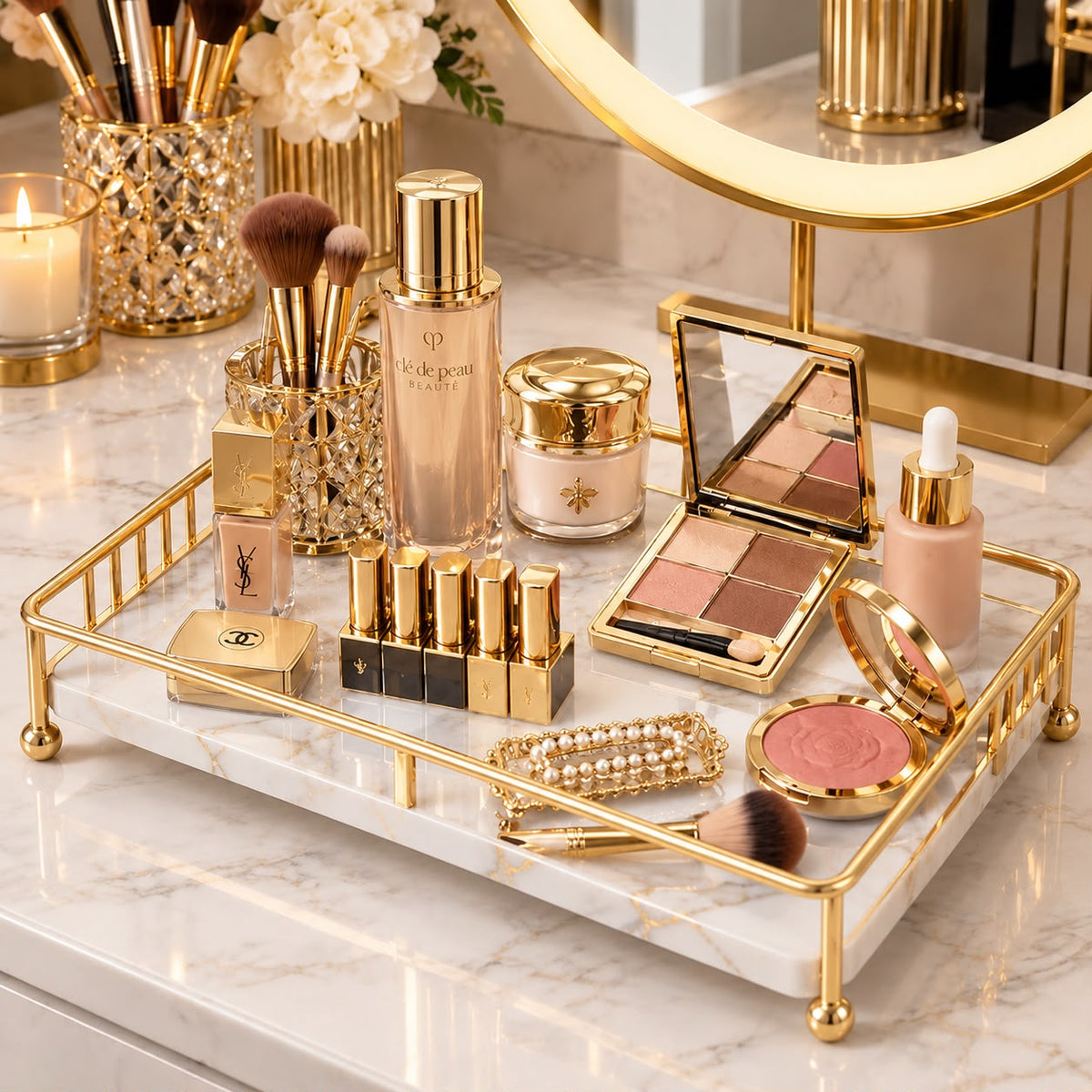 Luxury 1-Tier Gold Display Rack