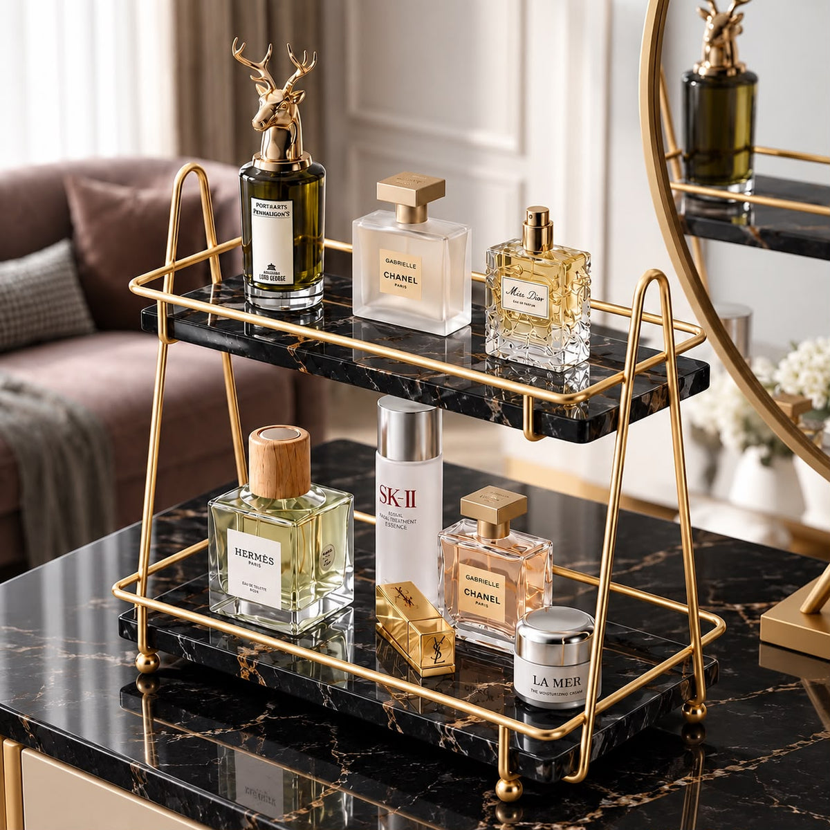 Luxury 2-Tier Gold Display Rack