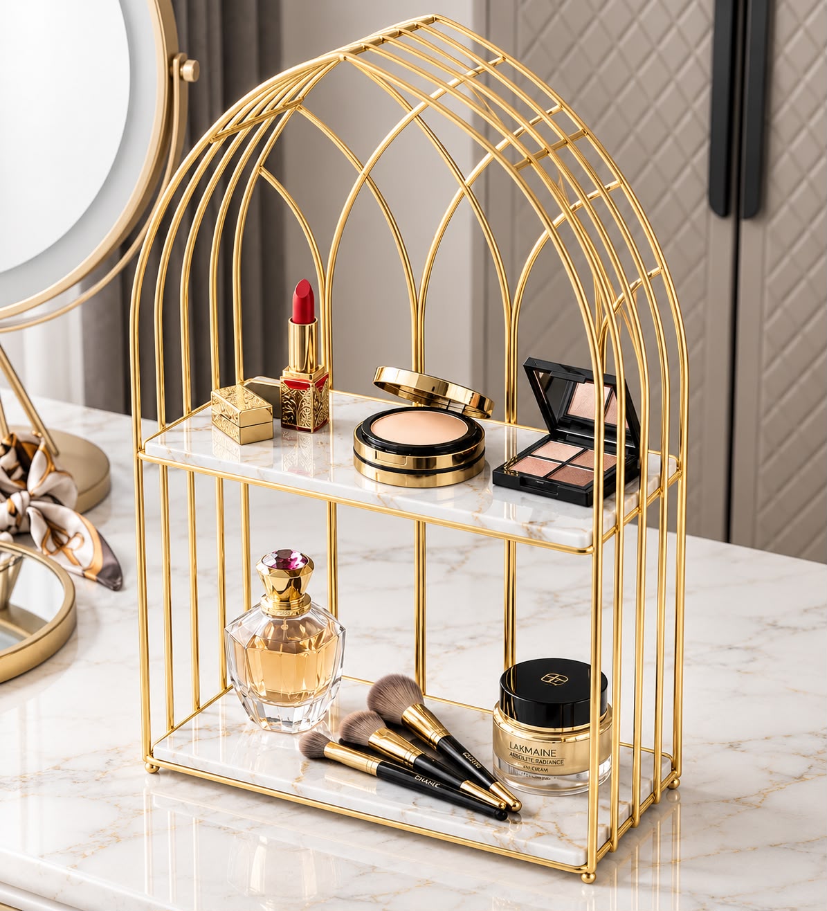 Luxury 2-Tier Gold Display Rack